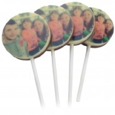 chocolate lollipops with photo