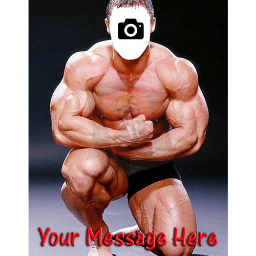 muscle man face in hole