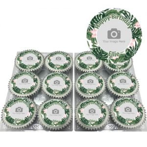 Green Flower Cupcakes