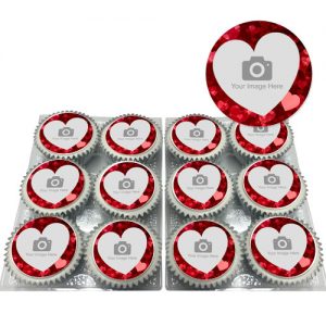 Love Heart Photo Cupcakes