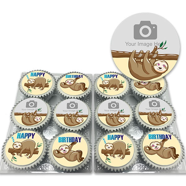 Sloth Cupcakes Add Your Photo