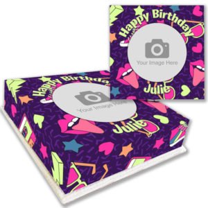 Retro Vibes Birthday Cake with Your Photo and Message Buy Online