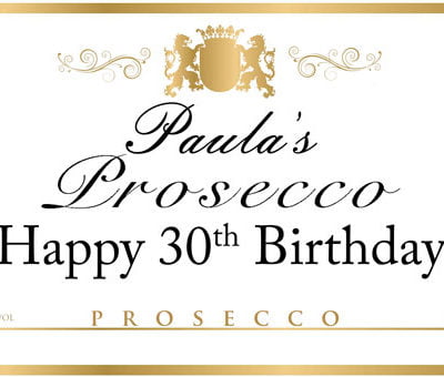 Personalised Prosecco Edible Label next day delivery
