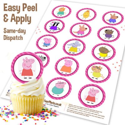 Peppa Pig Edible Cupcake Toppers