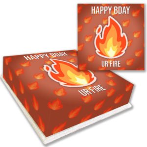 Fire Emoji Birthday Cake