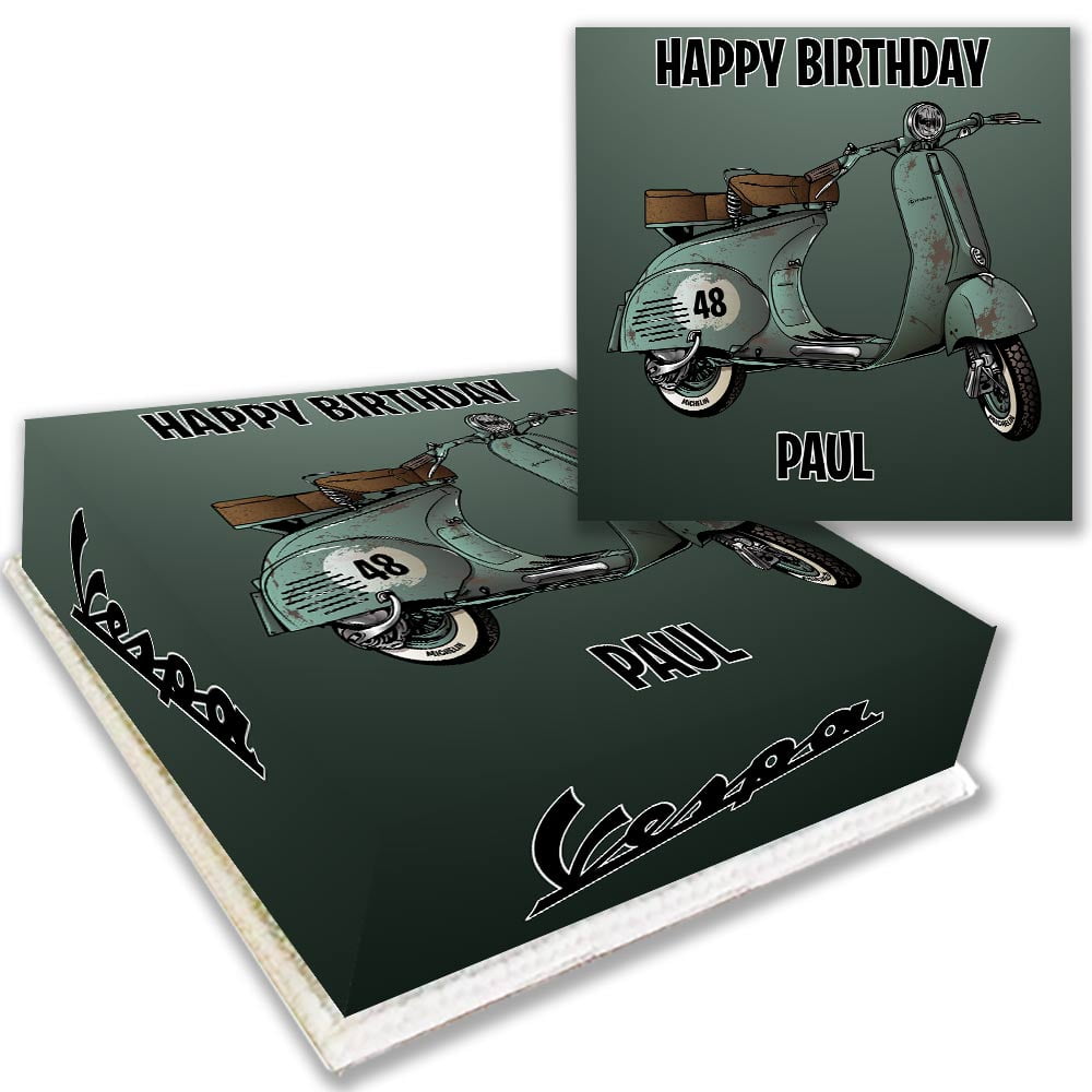Vespa-Scooter-Text-Cake-Image