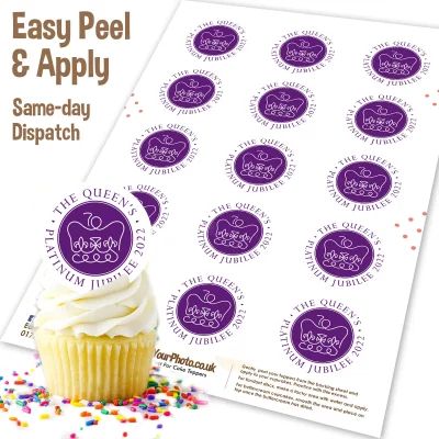 The Queen's Platinum Jubliee 2022 Cupcake Toppers