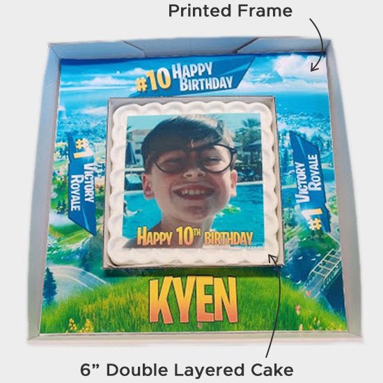 Gift Cake Example with Printed Frame